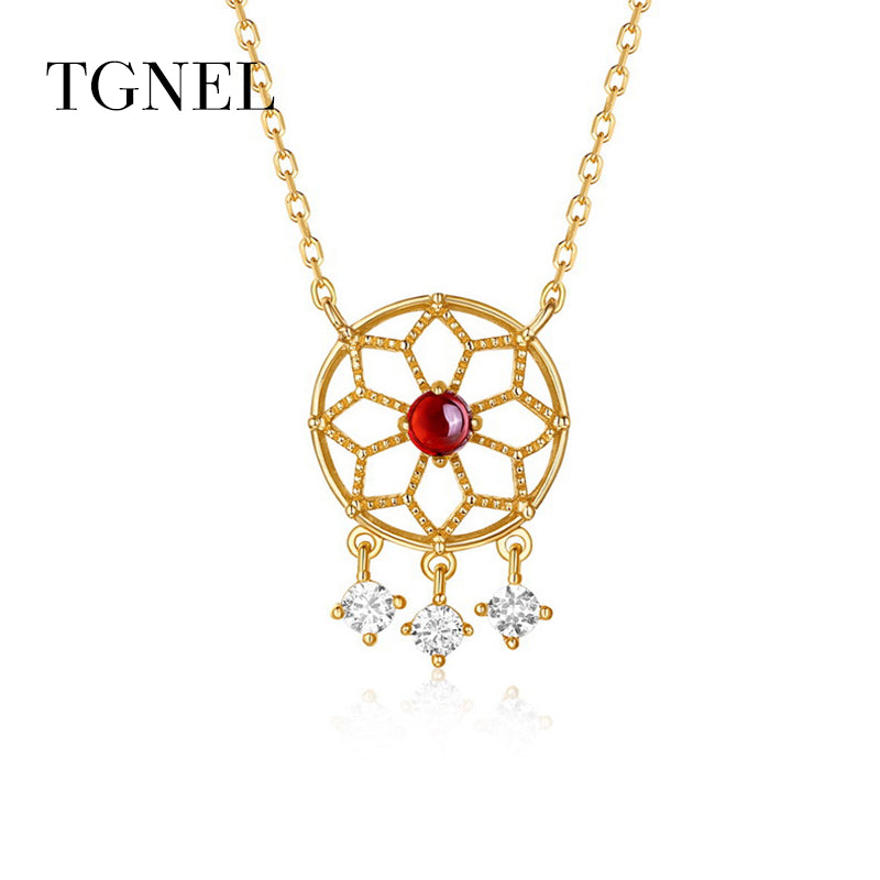 S925 Sterling Silver Necklace Pendants Hollow Gold Color Turquoise Fine Jewelry 2020 New Choker for Women
