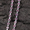THE BLING KING 6.5mm Choker Necklace Iced Out Bling Pink White Square Cubic Zirconia Women's Link Chain Hiphop Jewelry  For Gift