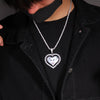 THE BLING KING DIY Spinning Double Sides Photo Heart Shape Pendant Necklaces Photoes Memory Jewelry For Couple Family Gift