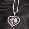 THE BLING KING DIY Spinning Double Sides Photo Heart Shape Pendant Necklaces Photoes Memory Jewelry For Couple Family Gift