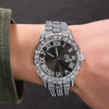 THE HIP HOP Big Dial Full Iced Out Colored Watches Stainless Steel  Rhinestones Quartz Wristwatches Business Watch