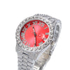 THE HIP HOP Big Dial Full Iced Out Colored Watches Stainless Steel  Rhinestones Quartz Wristwatches Business Watch