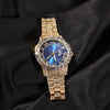 THE HIP HOP Big Dial Full Iced Out Colored Watches Stainless Steel  Rhinestones Quartz Wristwatches Business Watch