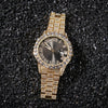 THE HIP HOP Big Dial Full Iced Out Colored Watches Stainless Steel  Rhinestones Quartz Wristwatches Business Watch