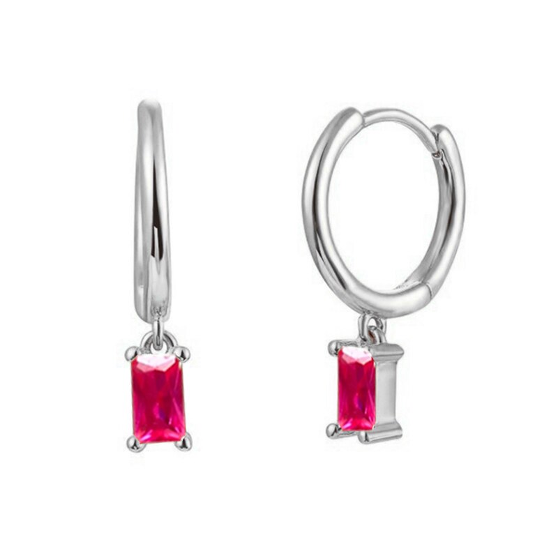 Colored Zircon Ear Stud Earrings for Women Gold Plated Piercing Hoop Drop Chain Dangle Earring Set 2023 Jewelry