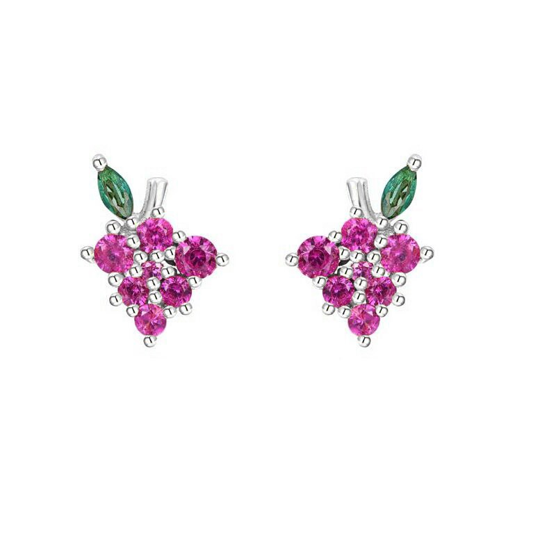 Colored Zircon Ear Stud Earrings for Women Gold Plated Piercing Hoop Drop Chain Dangle Earring Set 2023 Jewelry