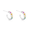 Colored Zircon Ear Stud Earrings for Women Gold Plated Piercing Hoop Drop Chain Dangle Earring Set 2023 Jewelry