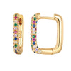 Colored Zircon Ear Stud Earrings for Women Gold Plated Piercing Hoop Drop Chain Dangle Earring Set 2023 Jewelry