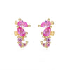 Colored Zircon Ear Stud Earrings for Women Gold Plated Piercing Hoop Drop Chain Dangle Earring Set 2023 Jewelry