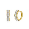 Colored Zircon Ear Stud Earrings for Women Gold Plated Piercing Hoop Drop Chain Dangle Earring Set 2023 Jewelry