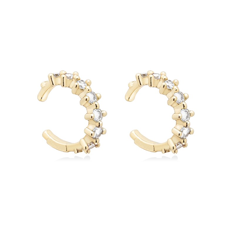 Colored Zircon Ear Stud Earrings for Women Gold Plated Piercing Hoop Drop Chain Dangle Earring Set 2023 Jewelry
