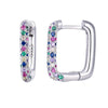 Colored Zircon Ear Stud Earrings for Women Gold Plated Piercing Hoop Drop Chain Dangle Earring Set 2023 Jewelry