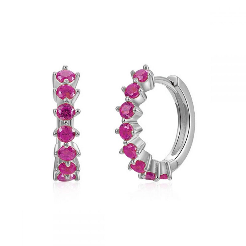 Colored Zircon Ear Stud Earrings for Women Gold Plated Piercing Hoop Drop Chain Dangle Earring Set 2023 Jewelry