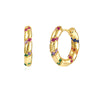 Colored Zircon Ear Stud Earrings for Women Gold Plated Piercing Hoop Drop Chain Dangle Earring Set 2023 Jewelry