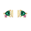 Colored Zircon Ear Stud Earrings for Women Gold Plated Piercing Hoop Drop Chain Dangle Earring Set 2023 Jewelry