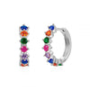 Colored Zircon Ear Stud Earrings for Women Gold Plated Piercing Hoop Drop Chain Dangle Earring Set 2023 Jewelry