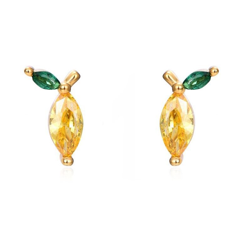 Colored Zircon Ear Stud Earrings for Women Gold Plated Piercing Hoop Drop Chain Dangle Earring Set 2023 Jewelry
