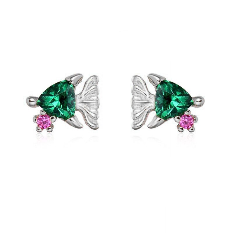 Colored Zircon Ear Stud Earrings for Women Gold Plated Piercing Hoop Drop Chain Dangle Earring Set 2023 Jewelry
