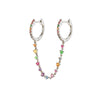 Colored Zircon Ear Stud Earrings for Women Gold Plated Piercing Hoop Drop Chain Dangle Earring Set 2023 Jewelry
