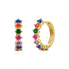 Colored Zircon Ear Stud Earrings for Women Gold Plated Piercing Hoop Drop Chain Dangle Earring Set 2023 Jewelry