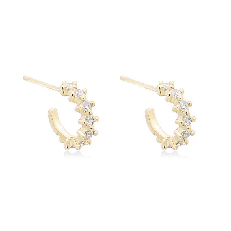 Colored Zircon Ear Stud Earrings for Women Gold Plated Piercing Hoop Drop Chain Dangle Earring Set 2023 Jewelry