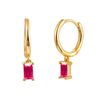 Colored Zircon Ear Stud Earrings for Women Gold Plated Piercing Hoop Drop Chain Dangle Earring Set 2023 Jewelry