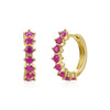 Colored Zircon Ear Stud Earrings for Women Gold Plated Piercing Hoop Drop Chain Dangle Earring Set 2023 Jewelry