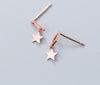 TINNY SMALL 1PAIR 5mm Authentic Real 100% 925 Sterling Silver fine Jewelry Open rhombus Geometric Star dangle Earrings GTLE2353