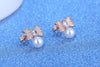 Charm Pearl Rose Gold Women Stud Earrings For Girl Accessories Top Quality 925 Sterling Silver Earrings Girl Lady Birthday