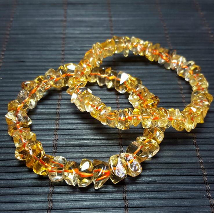 Natural gold burnished citrine Yellow creastly Random bracelet bangles with certificate together cuff bracelet fine jewelry