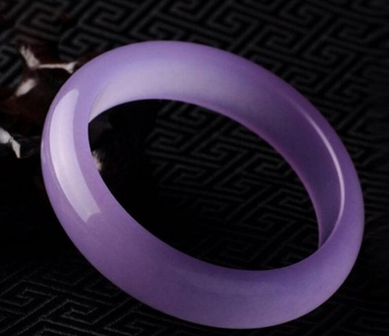 cuff purple Quartzitic jade BEAUTIFUL sweet women charm bangle bracelet luck 58-62MM