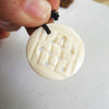 TNL538 Tibetan Yak Bone Hand Carved Endless Knots Amulets for Man With Adjustable Chain