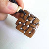 TNL538 Tibetan Yak Bone Hand Carved Endless Knots Amulets for Man With Adjustable Chain