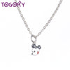 2020 New Arrival Simple Silver Plated Pan Lovely Mickey Minnie Pendant Necklace for Women Best Jewelry Gift
