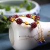 TOP 100% AAA Garnet Bracelet Woven Bracelet Femme Wine Red Bracelet Crystal Fine Jewelry Women Erkek Bileklik Stone Gift