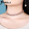 TOPGRILLZ 14mm Chokers Necklace Miami Box Clasp Cuban Link Chain Necklace Hip Hop Jewelry Gift For Women 14"15"