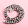 TOPGRILLZ 14mm Chokers Necklace Miami Cuban Link Chain Necklace Iced Cubic Zircon Bling Necklaces Jewelry Gift For Women 14"15"