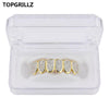 Golden Color Plated CZ Micro Pave Exclusive Luxury Top&Bottom Gold Grillz Set Hop Classic Teeth Grills