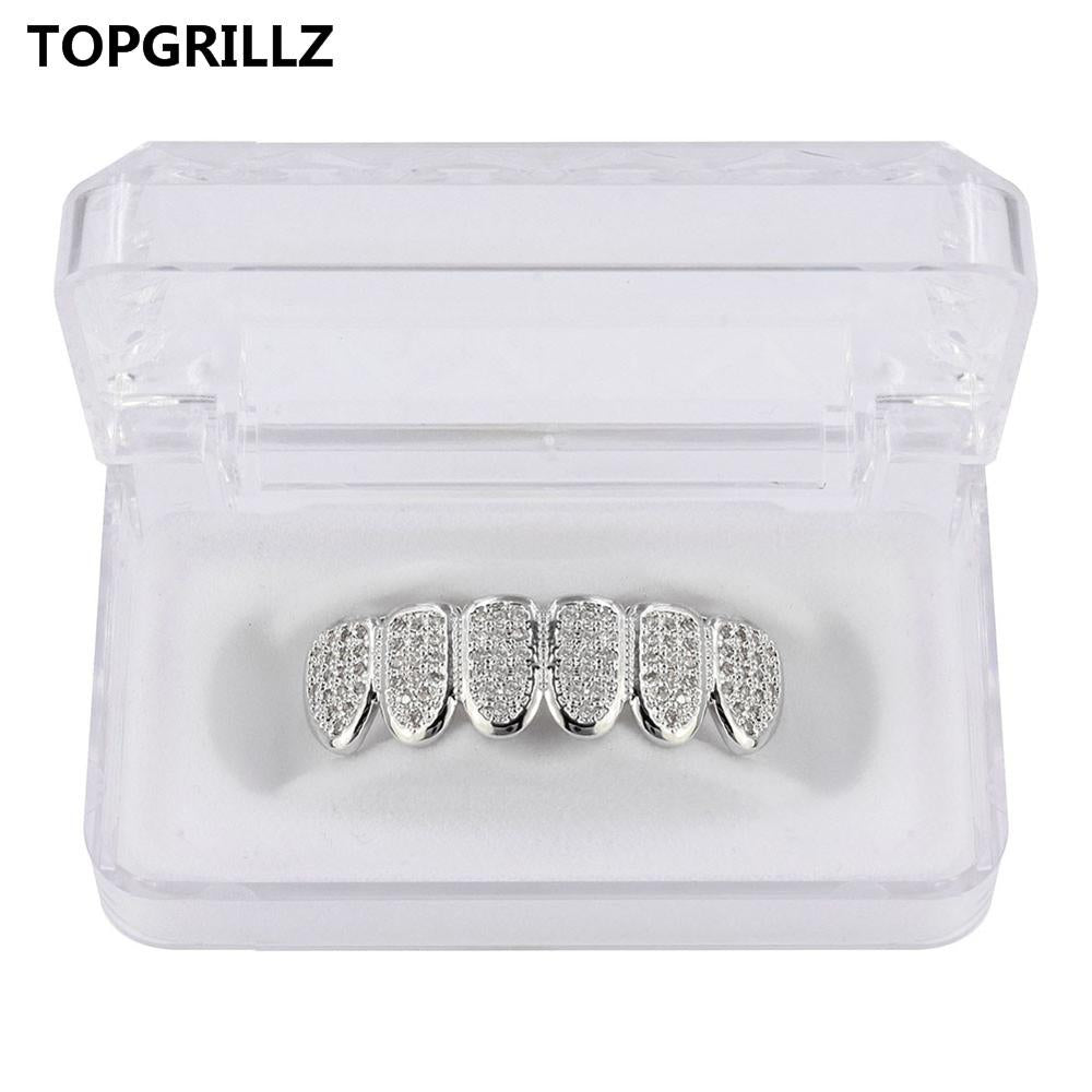 Golden Color Plated CZ Micro Pave Exclusive Luxury Top&Bottom Gold Grillz Set Hop Classic Teeth Grills