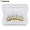 Golden Color Plated CZ Micro Pave Exclusive Luxury Top&Bottom Gold Grillz Set Hop Classic Teeth Grills
