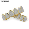 Golden Color Plated CZ Micro Pave Exclusive Luxury Top&Bottom Gold Grillz Set Hop Classic Teeth Grills