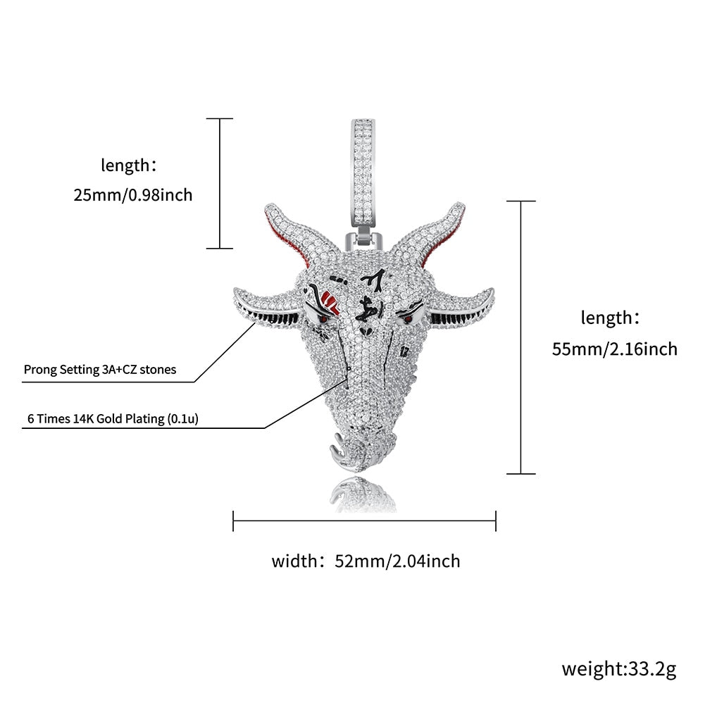 TOPGRILLZ Hip Hop Color Zircon Pendant Iced Cubic Zirconia Jewelry 4 Optional For Men