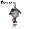TOPGRILLZ ICEDOUT The Fairly OddParents Cartoon Character Timmy Necklace Pendant With Tennis Chain Cubic Zircon Hip Hop Jewelry