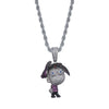 TOPGRILLZ ICEDOUT The Fairly OddParents Cartoon Character Timmy Necklace Pendant With Tennis Chain Cubic Zircon Hip Hop Jewelry