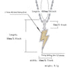 TOPGRILLZ Iced Out Bling Lightning Pendants With Tennis Chain Copper Material AAA Cubic Zircon Men's Hip Hop Jewelry Gift