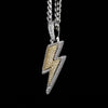 TOPGRILLZ Large Lightning Bolt Pendant Necklace  Bling Iced Out CZ Hip Hop Personalised Jewelry Gift For Men