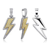 TOPGRILLZ Large Lightning Bolt Pendant Necklace  Bling Iced Out CZ Hip Hop Personalised Jewelry Gift For Men