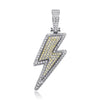TOPGRILLZ Large Lightning Bolt Pendant Necklace  Bling Iced Out CZ Hip Hop Personalised Jewelry Gift For Men