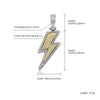TOPGRILLZ Large Lightning Bolt Pendant Necklace  Bling Iced Out CZ Hip Hop Personalised Jewelry Gift For Men