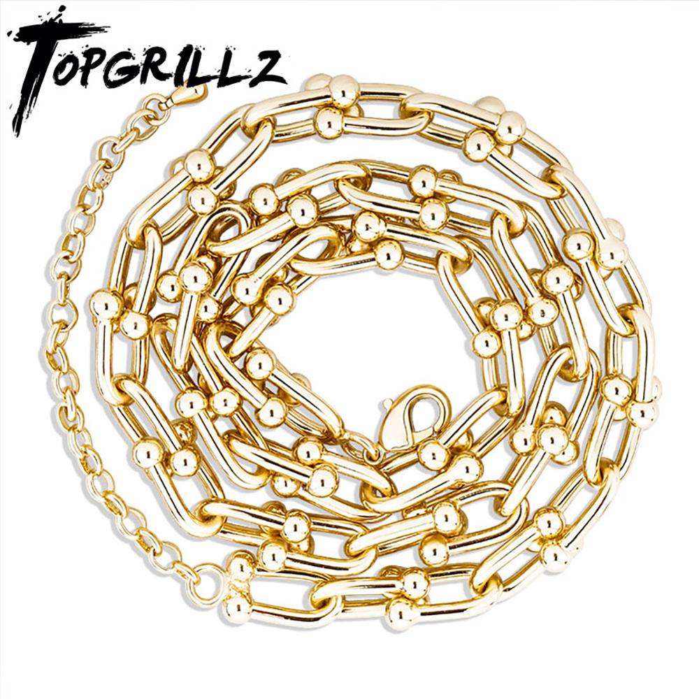 TOPGRILLZ Design Chain 6/8mm Choker Necklace With 3 inch Tail chain  Copper Hip Hop Jewelry For Gift